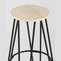 Стул полубарный Stool Group Азия черный металлический каркас, сиденье деревянное