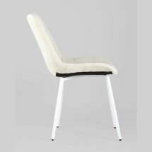 Комплект из двух стульев Stool Group Флекс велюр светло-бежевый белые ножки из металла