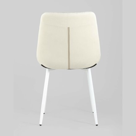 Комплект из двух стульев Stool Group Флекс велюр светло-бежевый белые ножки из металла 