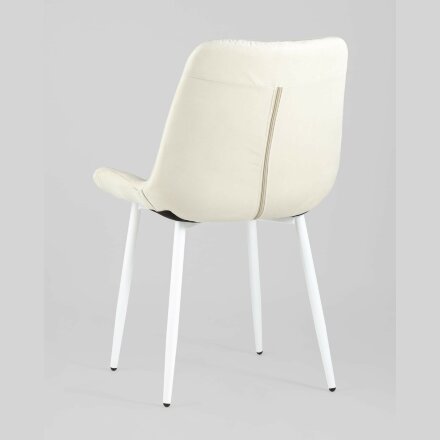 Комплект из двух стульев Stool Group Флекс велюр светло-бежевый белые ножки из металла 