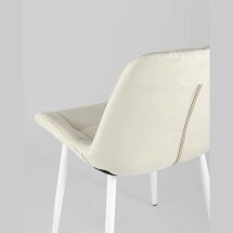 Комплект из двух стульев Stool Group Флекс велюр светло-бежевый белые ножки из металла