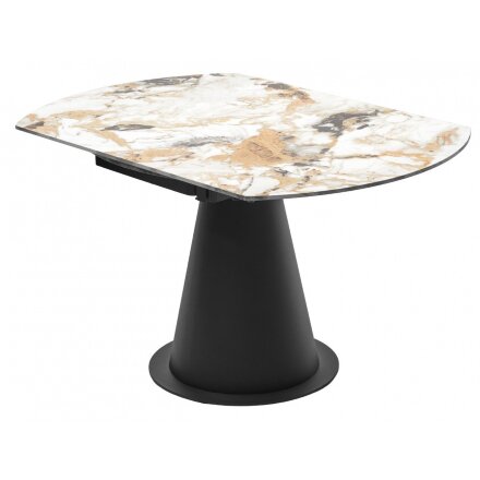 Керамический стол поворотный Teramo 135 gloss grand jade solid ceramic / бронзовый 