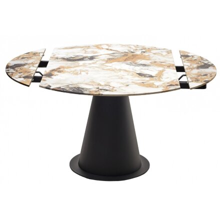 Керамический стол поворотный Teramo 135 gloss grand jade solid ceramic / бронзовый 