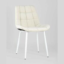 Комплект из четырех стульев Stool Group Флекс велюр светло-бежевый белые ножки из металла
