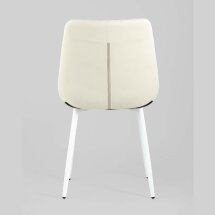 Комплект из четырех стульев Stool Group Флекс велюр светло-бежевый белые ножки из металла