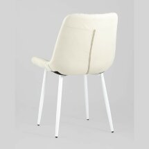 Комплект из четырех стульев Stool Group Флекс велюр светло-бежевый белые ножки из металла