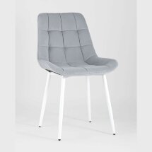 Комплект из двух стульев Stool Group Флекс велюр светло-серый белые ножки из металла