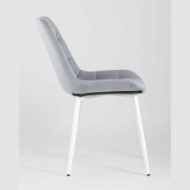 Комплект из двух стульев Stool Group Флекс велюр светло-серый белые ножки из металла