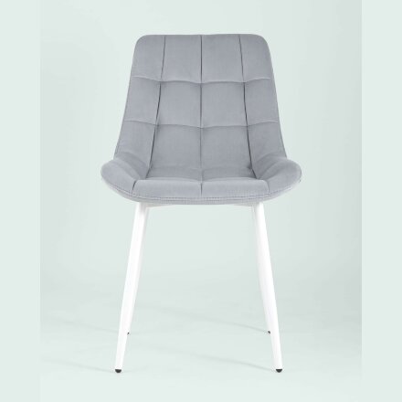 Комплект из двух стульев Stool Group Флекс велюр светло-серый белые ножки из металла 