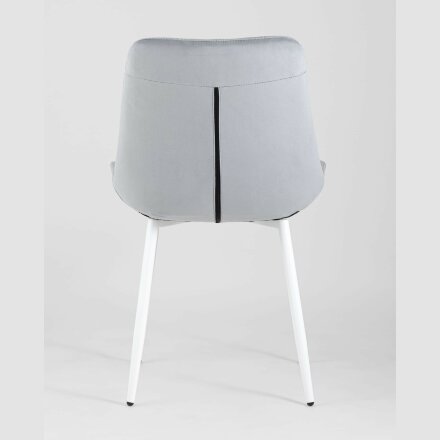 Комплект из двух стульев Stool Group Флекс велюр светло-серый белые ножки из металла 
