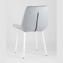 Комплект из двух стульев Stool Group Флекс велюр светло-серый белые ножки из металла