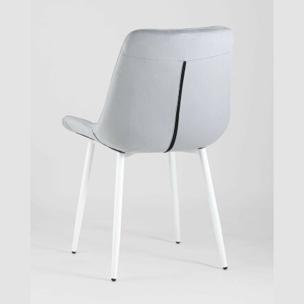 Комплект из двух стульев Stool Group Флекс велюр светло-серый белые ножки из металла 