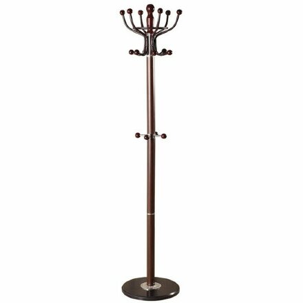 Вешалка-стойка BRABIX &quot;CR-282&quot;, металл/мрамор, 1,8 м, на диске диаметром 36 см, 6 крючков + 4 дополнительных, коричневая, 601745 Коричневый
