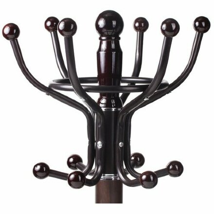 Вешалка-стойка BRABIX &quot;CR-282&quot;, металл/мрамор, 1,8 м, на диске диаметром 36 см, 6 крючков + 4 дополнительных, коричневая, 601745 Коричневый
