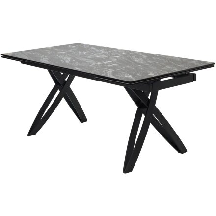 Стол PALERMO 180 TL-128 Испанская керамика черный контрастный мрамор / черный каркас, ®DISAUR 