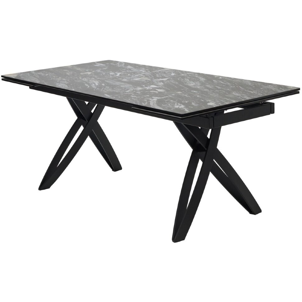 Стол PALERMO 180 TL-128 Испанская керамика черный контрастный мрамор / черный каркас, ®DISAUR Стол PALERMO 180 TL-128 Испанская керамика черный контрастный мрамор / черный каркас, ®DISAUR