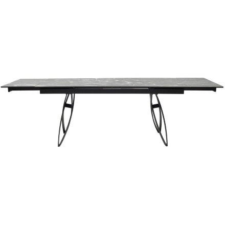 Стол PALERMO 180 TL-128 Испанская керамика черный контрастный мрамор / черный каркас, ®DISAUR 