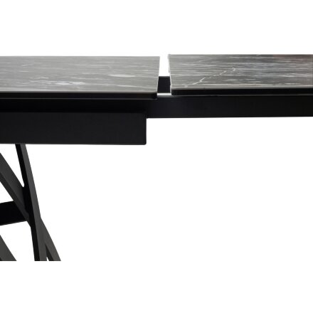 Стол PALERMO 180 TL-128 Испанская керамика черный контрастный мрамор / черный каркас, ®DISAUR 