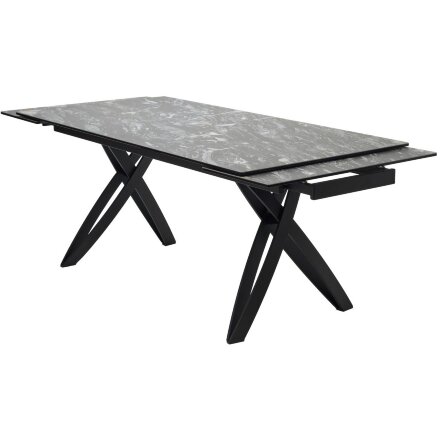 Стол PALERMO 180 TL-128 Испанская керамика черный контрастный мрамор / черный каркас, ®DISAUR 