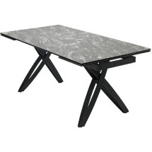 Стол PALERMO 180 TL-128 Испанская керамика черный контрастный мрамор / черный каркас, ®DISAUR