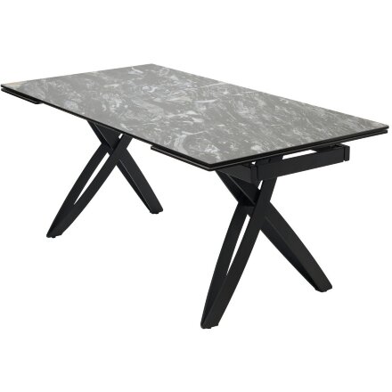 Стол PALERMO 180 TL-128 Испанская керамика черный контрастный мрамор / черный каркас, ®DISAUR 