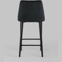 Стул полубарный Stool Group Диего обивка велюр черный ножки металл черные