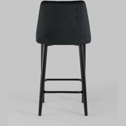 Стул полубарный Stool Group Диего обивка велюр черный ножки металл черные 