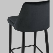 Стул полубарный Stool Group Диего обивка велюр черный ножки металл черные