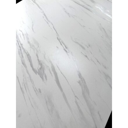 Стол PALERMO 180 KL-99 Белый мрамор матовый, итальянская керамика / черный каркас, ®DISAUR 