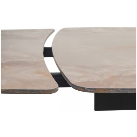 Керамический стол Rivoli 140 gloss amber jade solid ceramic / black 