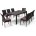 Комплект плетеной мебели T347/Y380A-W53 Brown (8+1) 