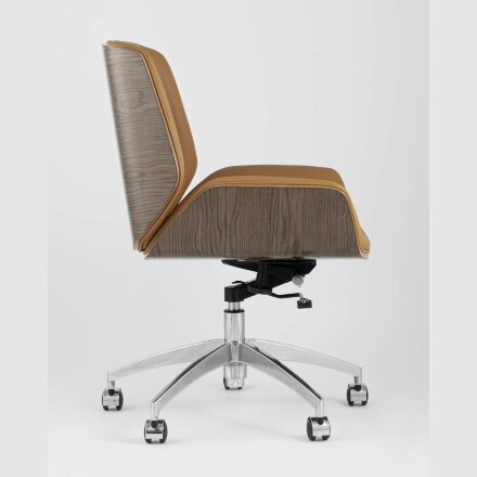 Компьютерное кресло TopChairs TopChairs Crown офисное коричневое, обивка экокожа, металлический каркас, механизм качания Мульт 