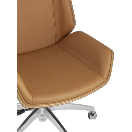 Компьютерное кресло TopChairs TopChairs Crown офисное коричневое, обивка экокожа, металлический каркас, механизм качания Мульт 