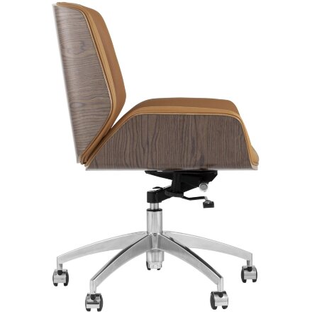 Компьютерное кресло TopChairs TopChairs Crown офисное коричневое, обивка экокожа, металлический каркас, механизм качания Мульт 