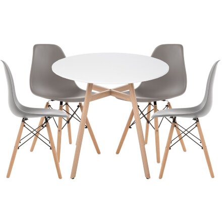 Обеденная группа Гуанора gray / white / wood 