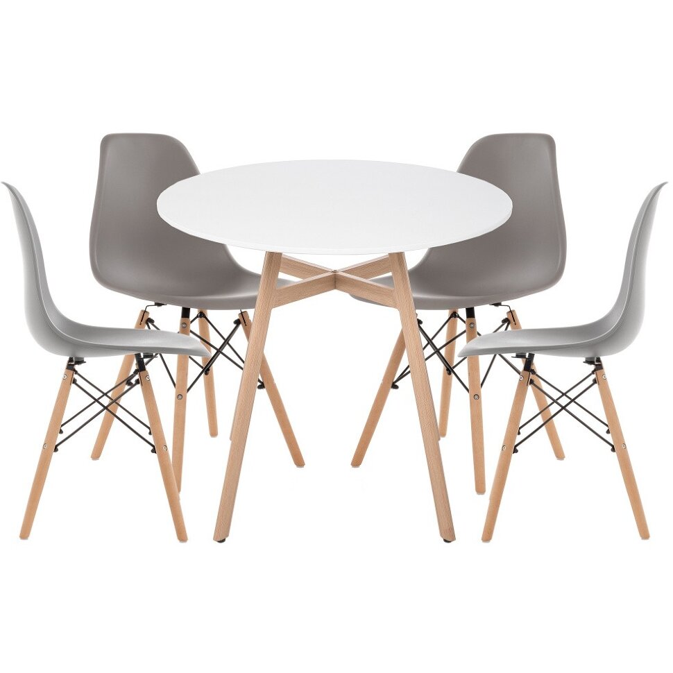 Обеденная группа Гуанора gray / white / wood Обеденная группа Гуанора gray / white / wood