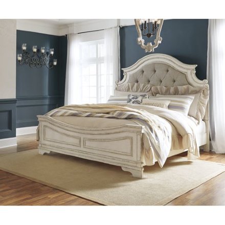 Кровать Realyn B743-57-54-96 двухспальная Queen Size Ashley Колотый белый