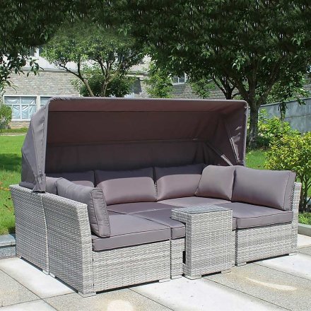Диван-трансформер из искусственного ротанга AFM-320G Grey 