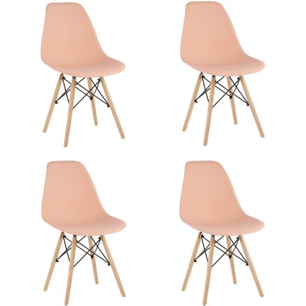 Стул Eames Style DSW персиковый x4 (разборный каркас) 