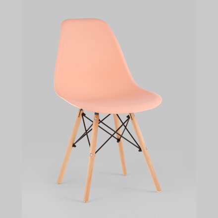 Стул Eames Style DSW персиковый x4 (разборный каркас) 