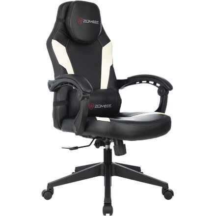 Кресло игровое TopChairs Zombie Defender черный/белый эко.кожа крестовина пластик 