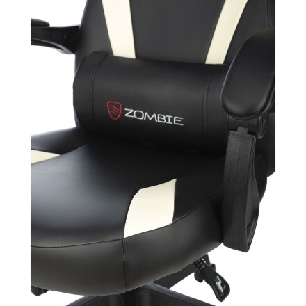 Кресло игровое TopChairs Zombie Defender черный/белый эко.кожа крестовина пластик 