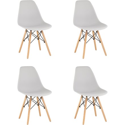 Стул Eames Style DSW светло-серый x4 (разборный каркас) 