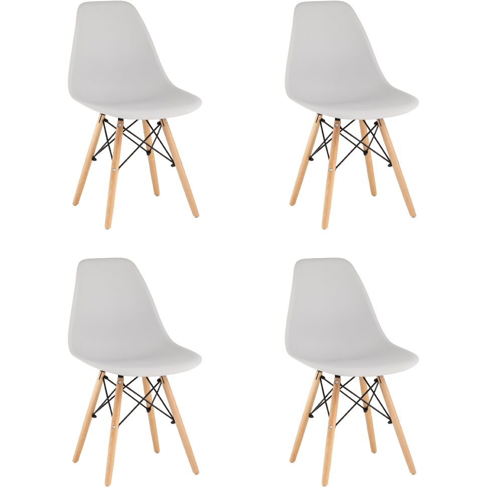 Стул Eames Style DSW светло-серый x4 (разборный каркас) Стул Eames Style DSW светло-серый x4 (разборный каркас)