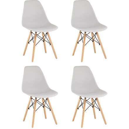 Стул Eames Style DSW светло-серый x4 (разборный каркас) 