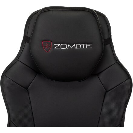 Кресло игровое TopChairs Zombie Defender черный/карбон эко.кожа крестов. пластик 