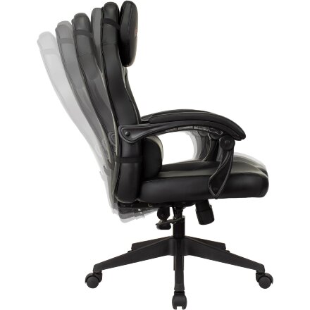 Кресло игровое TopChairs Zombie Defender черный/карбон эко.кожа крестов. пластик 
