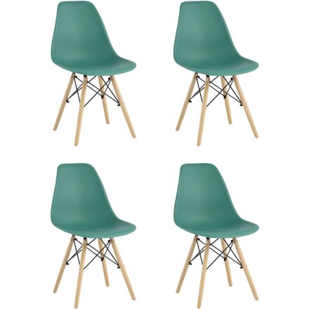 Стул Eames Style DSW серо-зеленый x4 (разборный каркас) 