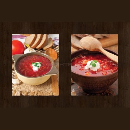Квадратная столешница Werzalit (60х60 см) 272-661/662 супа печать Коричневый с рисунком