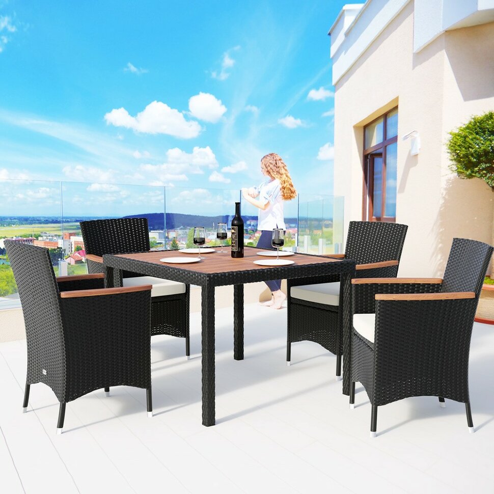 Комплект плетеной мебели AFM-440 90x90 4Pcs Black (4+1) Комплект плетеной мебели AFM-440 90x90 4Pcs Black (4+1)